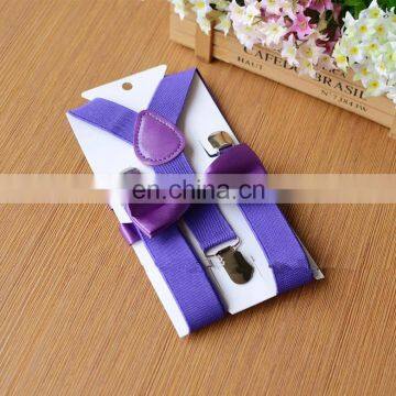 Kids Solid Suspenders & Bow Tie Set Baby Unisex Braces Elastic Y-back Accessories 32colors for 1-10T photo-5