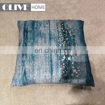 Fashion Chenille Fabric Gold Stamping Ombre Photo Printed Cushion Pillow photo-4