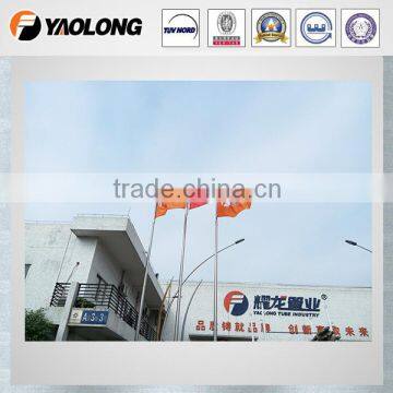 outdoor ground mounted tapered stainless steel flagpole