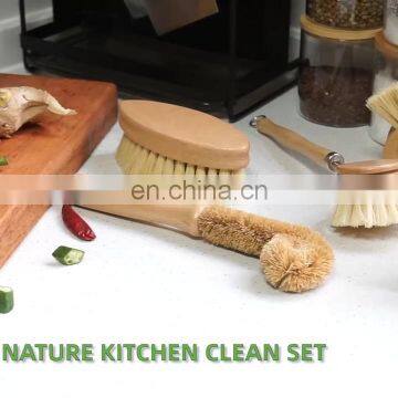 Masthome Eco-friendly Household Long dish brush bamboo bowl kitchen pan dish brush