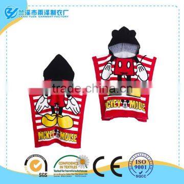 100 cotton custom print hooded poncho towel loved by boys and girls