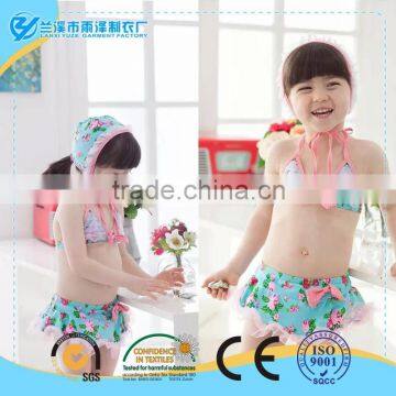 Wholesale High Quality Lovely Seersucker Ruffle Baby Swimsuit