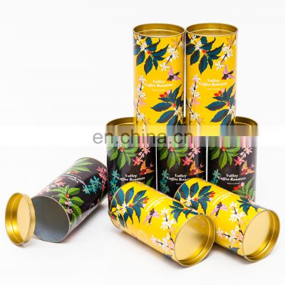 Customized cylinder printed round kraft paper tea can bag packaging tubes box