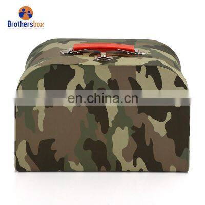 hot sales custom logo suitcase cover storage box cardboard doll suitcase packaging gift box with handle