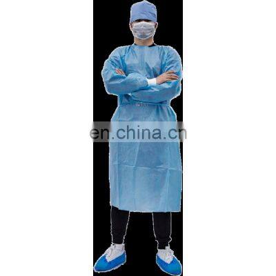 Disposable Laminated Gowns Blue Surgical Gown AAMI LEVEL 2