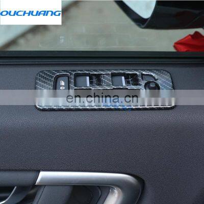 For Land Rover Discovery Sport 2015 2016 2017 ABS Carbon Fiber Window Lift Switch Button Cover Trim Car Accessories 4pcs photo-3