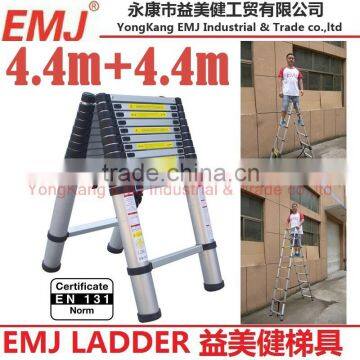 4.4m+4.4m Double Telescopic Ladder