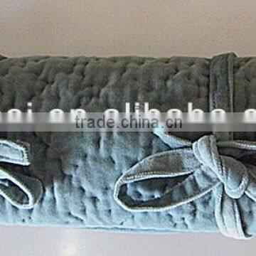 cotton velvet fabric quilted jewellery roll