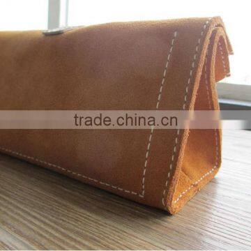 Handmade Cow Leather Cosmetic Organizer Bag Large Capacity Clutch Pen Bag for Travel photo-4