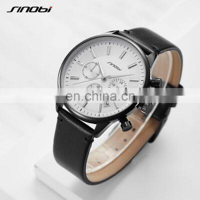 SINOBI Genuine Leather men digital Watches S9797G Gentleman Watches Small Three Pins Handwatch Hand Clock Boys Relogio Masculino