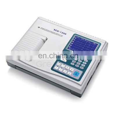 Hot sale hospital 5 inch portable 6 channel digital ecg machine