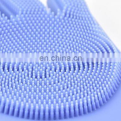 High Quality Silicone Scrubber Washing Dishes Brushing Grooming Washing Household Cleaning Gloves photo-5
