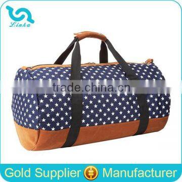 Large Cylinder Canvas Duffel Bag Star Printing Canvas Duffel Bag For Travel                        
                                                Quality Choice