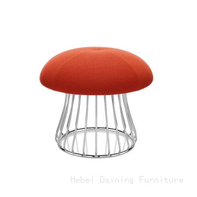 Hollow Iron Leg Velvet Footstool DF-07