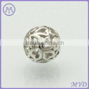 925 Sterling Silver Filigree Heart Bead for European Bracelet photo-3