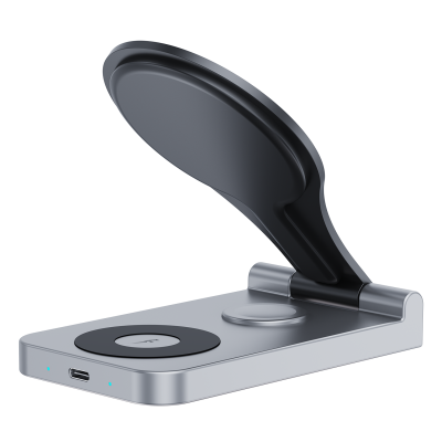 Portable Folding 15W Fast Charging 3In1 Wireless Charger Stand Dock 3 In 1 Wireless Phone Charger For IPhone and Iwatch photo-2