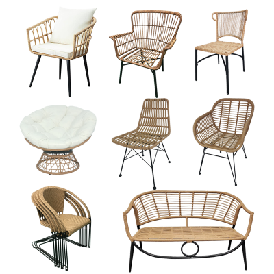 Guangzhou Factory Cheap Patio Furniture Outdoor Rattan Woven Rope Dining Chair Garden Outdoor wicker Chair