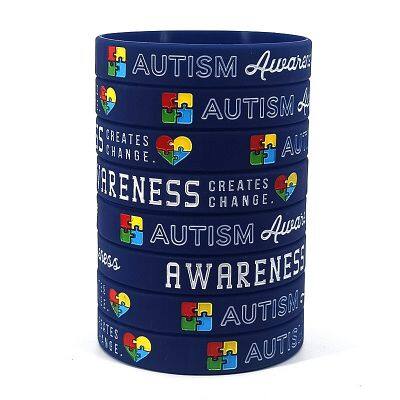 Hot Sale In Stock Autism Awareness Public Service Promotion Silicone Bracelet photo-5