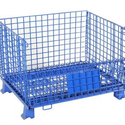 Galvanized Steel Foldable Logistics Storage Pallet Wire Mesh Container for Warehouse