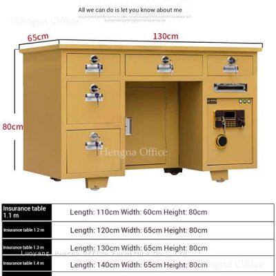 Mesa de Trabalho com Trava Multifuncional com Cofre Escondido, Ranura para Moedas e Buracos para Cabos de CPU – Design em Aço Espessado para Estações de Trabalho Seguras photo-2