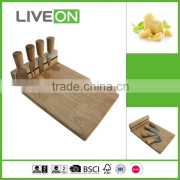 2015 welcomed 4pcs cheese knife and block