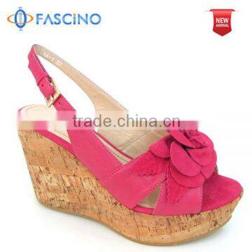 Wedge Heel Lady Summer Sandals With Flower Decoration