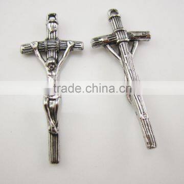 1.8 Inches Catholic Satin Papal Jewelry Crucifix Cross Pendant