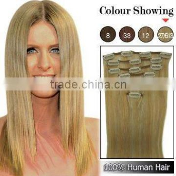 100% Chinese Remy Human Hair Clip Hair Extensions