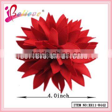 No fade no deformation solid grosgrain flower fancy hairgrips for young girls (XH11-8442)