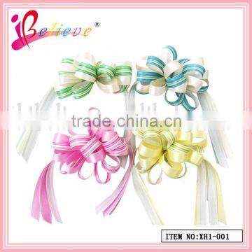 Chinese manufacturer wholesale price no fade polyester koker curly ribbon hair clip (XH1-001)