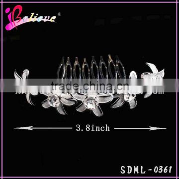 Silver flower hair products factory wholesale wedding hair comb,wedding accessories bride hair