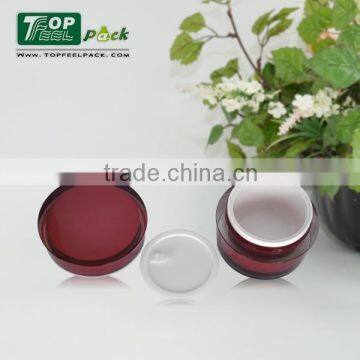 15g 30g 50g Crystal Red Plastic Jar With Screw Cap for Cosmetic Cream Jar