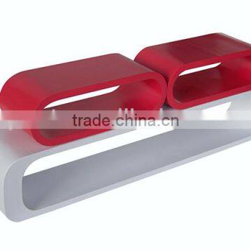 oval shaped cube shelf wooden CD rack