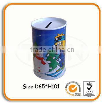 Decorative tin coin bank