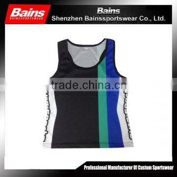 Hot sale OEM service custom camo sublimated running singlet