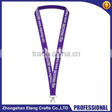 High quality custom one colour silk screen printed neck lanyard