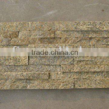 yellow quartzite stone wall panel
