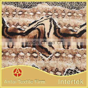 Multi animal skin combined design print fabric tiger snake leopard skin mixed printing fabric for swimwear underwear dress