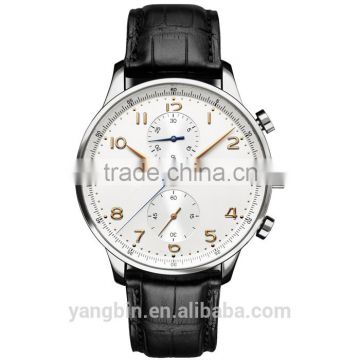 High end japan movement quartz sr626sw men's leather watch