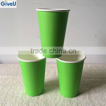 Green Color 9oz Beverage Use Disposable Coffe Cup Paper and Paper Material Cone Cup