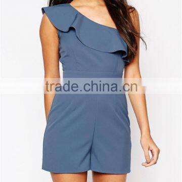 lotus leaf ornament one shoulder women jumpsuit sleeveless women jumpsuit OEM service