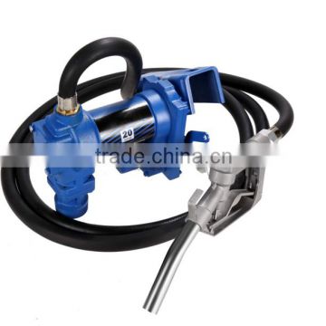 DC12V 24V portable fuel transfer pump unit with flow meter and delivery hose and fuel nozzle