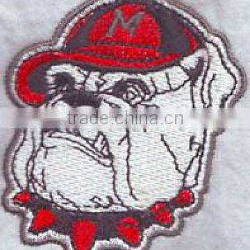 2016 cartoon animal dog custom iron on applique cross, iron on embroidered hockey patches