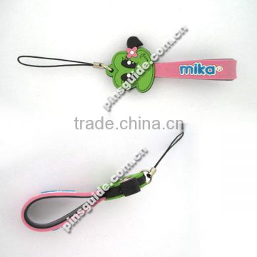 Wholesales custom soft pvc valentines day cell phone strap for souvenir