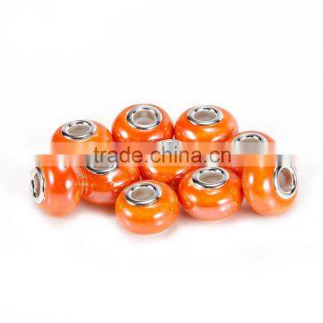 Hot Selling Porcelain 10 pcs Orange Color Glass Beads Loose Beads