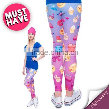 2016 New Fashion Women Emoji Print Pants Leggings fitness women legging pants plus size