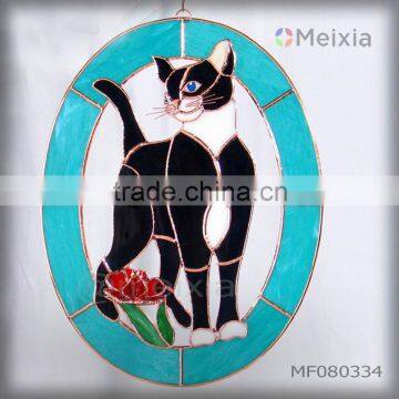 MF080334 china wholesale tiffany style stained glass wall hanging suncatchers decorative glass for home decoration item