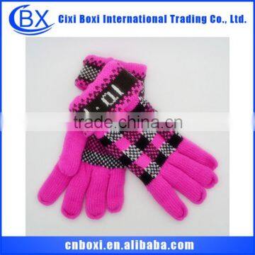 2014 Christmas gift custom muti-color winter gloves for lady