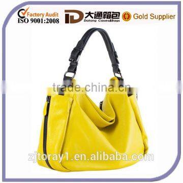 Yellow Women Fashion Genuine Leather Hand Bag Tote Hobo Bag