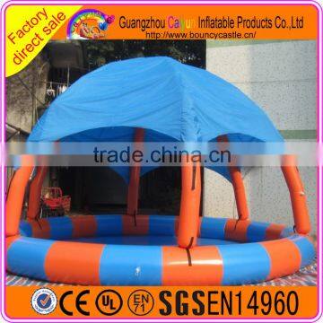 Inflatable swimming pool with tent cover, swimming inflatable pool, pvc inflatable pool